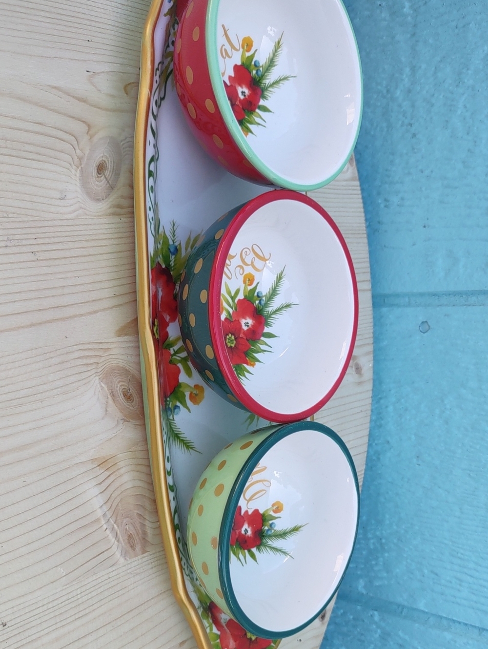 Pioneer Woman Floral Ceramic Dip Bowl Set